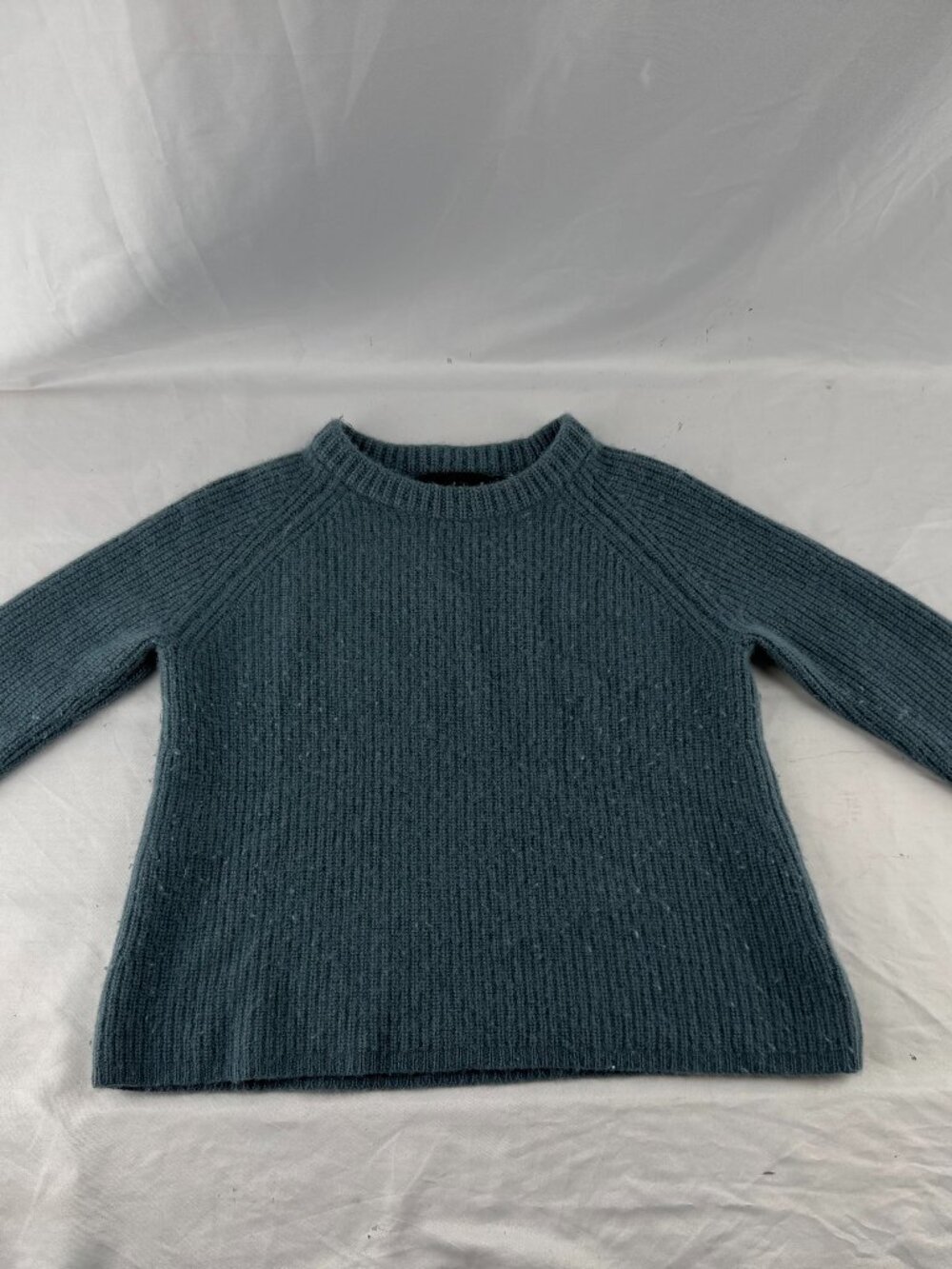 Jenni Kayne Ribbed Crew Neck Long Sleeve Pullover Sweater Blue Women Medium M